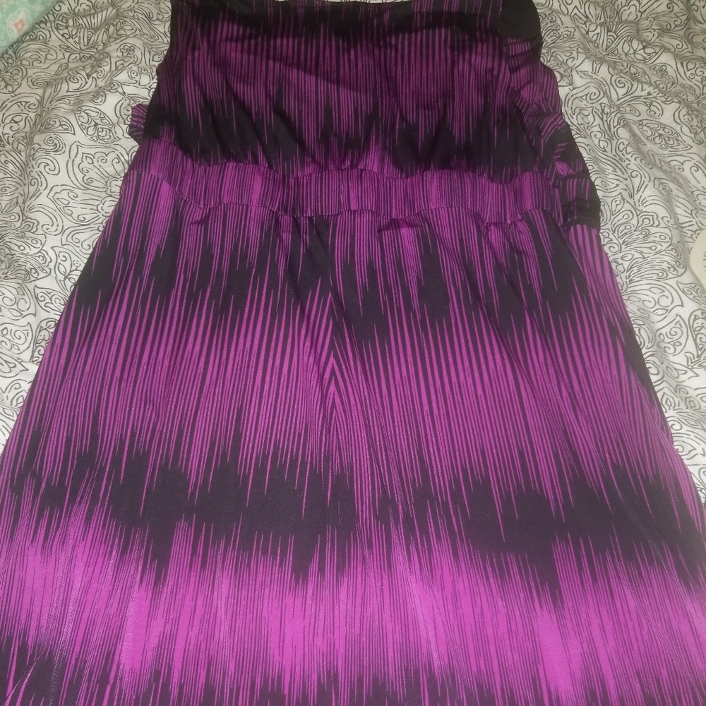 Purple & Black Sleeveless Bisou Bisou dress 20w